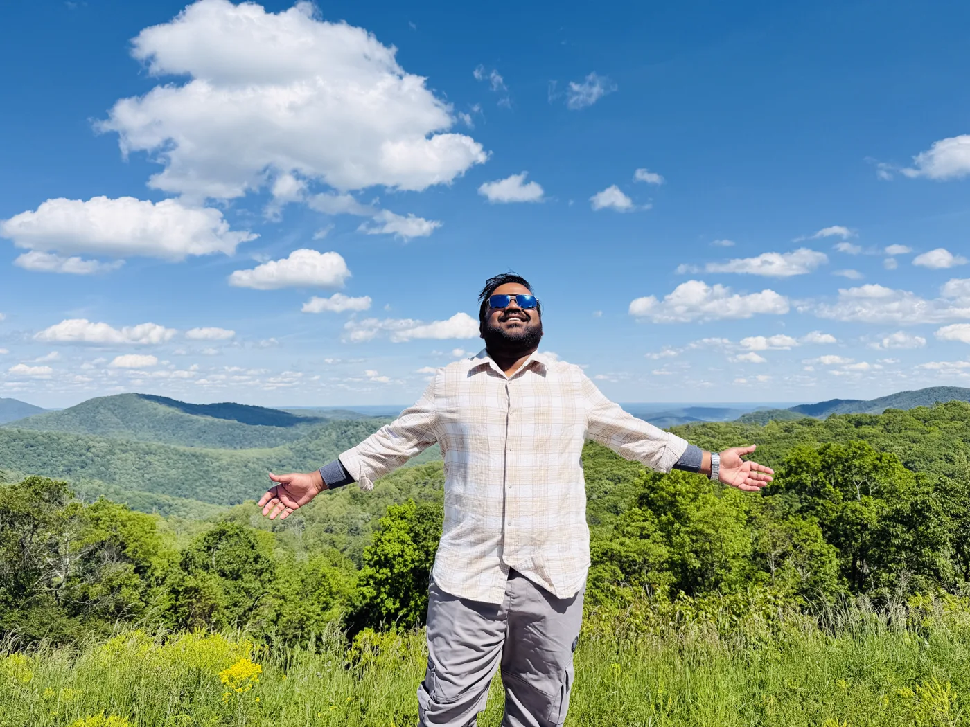 Sai Srinivas at a mountain overlook